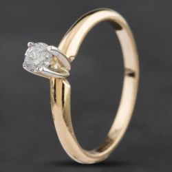 Second Hand 14ct Yellow Gold 0.15ct Brilliant Cut Diamond Solitaire Ring 4312370