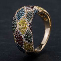 Second Hand 14ct Yellow Gold Brilliant Diamond Dress Ring 4312410