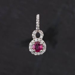 Second Hand 14ct White Gold 0.80ct Ruby & 0.40ct Brilliant Cut Diamond Loose Pendant 4314025