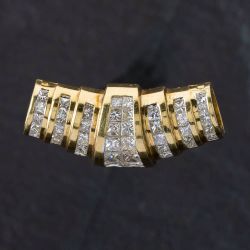 Second Hand 18ct Yellow Gold 3.50ct Princess Cut Diamond Multi-Row Slider Loose Pendant 4314043