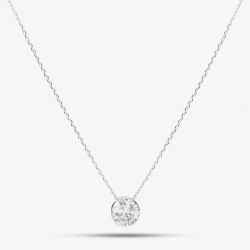 Second Hand 18ct White Gold 0.74ct Brilliant Cut Diamond Pendant & 16-18 Inch Trace Chain 43141144