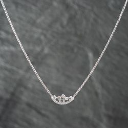 Second Hand 14ct White Gold 0.42ct Diamond Multi Stone Pendant & 16 Inch Rope Chain 43141212