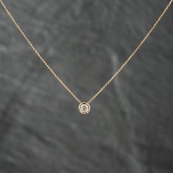 Second Hand 18ct Yellow Gold 0.52ct Brilliant Cut Diamond Single Stone Rubover Set Pendant & 16-18 Inch Trace Chain 43141214