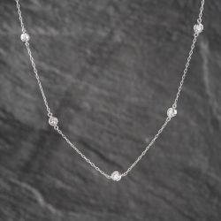 Second Hand Platinum 1.00ct Brilliant Cut Diamond Set 16 Inch Trace 43141215