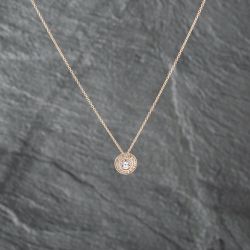 Second Hand 14ct Yellow Gold 0.55ct Brilliant Cut Diamond Cluster Pendant & 16 Inch Trace Chain 43141220