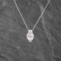 Second Hand Platinum 1.08ct Diamond Four Stone Pendant & 16 Inch Trace Chain 43141243