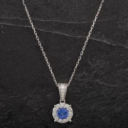 Second Hand Diamond 1.03ct Tanzanite & 0.60ct Diamond Pendant 4314487