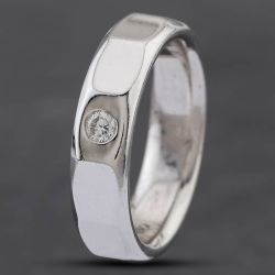 Second Hand 14ct White Gold Brilliant Cut Diamond Band Ring 43151016