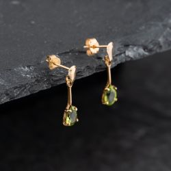 Second Hand Yellow Gold 18mm Peridot Dropper Earrings 43171389