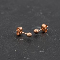 Second Hand Rose Gold 3mm Ball Stud Earrings 43171401
