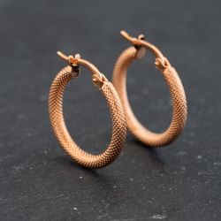 Second Hand Rose Gold 20mm Patterned Hoop Earrings 43171414