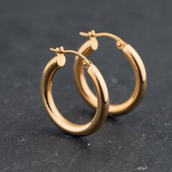 Second Hand Yellow Gold 21mm Hoop Earrings 43171421