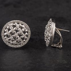 Second Hand 14ct Diamond Openwork Circle Ear Studs 4317298