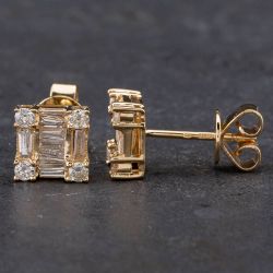 Second Hand 14ct Yellow Gold 0.67ct Diamond Stud Earrings 4317370
