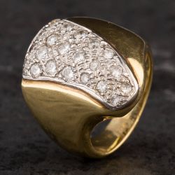 Second Hand 14ct 2 Colour 20mm Diamond Set Band Ring 4328155