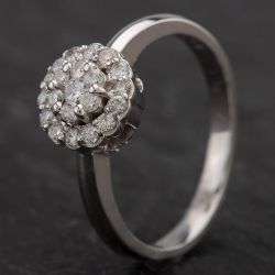 Second Hand 14ct White Gold Diamond Cluster Ring 4328474
