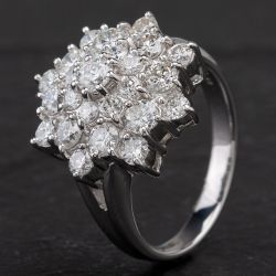 Second Hand Platinum Diamond Cluster Ring 4328506
