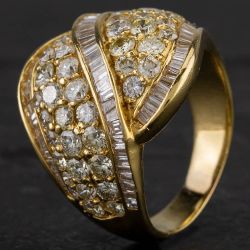 Second Hand 14ct Yellow Gold 4.00ct Diamond Cluster Ring 4328534
