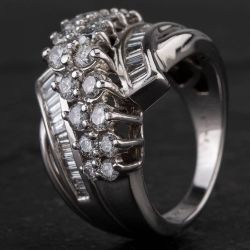 Second Hand 9ct White Gold 2.00ct Diamond Crossover Ring 4328535