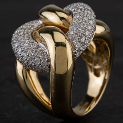 Second Hand 14ct Yellow Gold 1.38ct Diamond Knot Design Ring 4328536