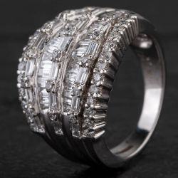 Second Hand 18ct White Gold 7 Row 1.63ct Diamond Ring 4328540