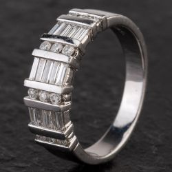 Second Hand Platinum 7 Row Diamond Band Ring 4328555