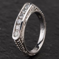 Second Hand 14ct White Gold Diamond Half Eternity Ring 4328588