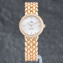 Second Hand OMEGA Ladies De Ville Prestige 18ct Rose Gold Bracelet Watch 42455276055004