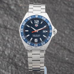 Second Hand TAG Heuer Mens Formula 1 Blue Dial Silver Bracelet Watch WAZ1010