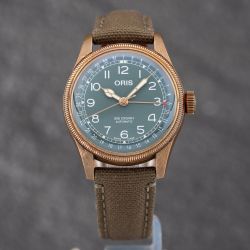 Second Hand Oris Mens Big Crown Pointer Date 80th Anniversary Edition Brown Leather Strap Watch 01 754 7741 3167-07 5 20 58BR