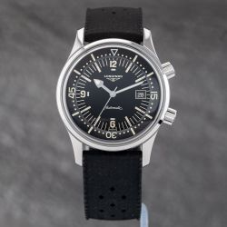 Second Hand Longines Mens Legend Diver Black Rubber Strap Watch L3.674.4.50.0