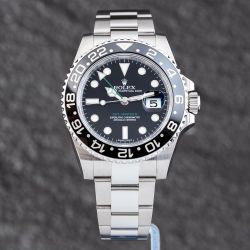 Second Hand Rolex Mens GMT Master II Black Bracelet Watch 116710LN