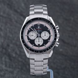 Second Hand OMEGA Mens Speedmaster Michael Schumacher Legend Black Dial Bracelet Watch 3507.51.00