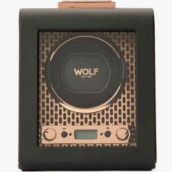 WOLF Black & Copper Tone Axis Single Winder 469116