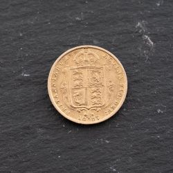 Second Hand 22ct Yellow Gold 1887 Queen Victoria Shield Back Half Sovereign Coin 47011200