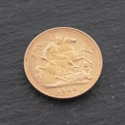 Second Hand 22ct Yellow Gold 1903 King Edward Half Sovereign Coin 47011217