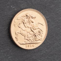 Second Hand 22ct Yellow Gold 1914 George V Full Sovereign Coin 47021183