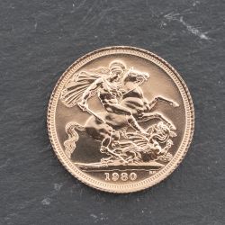 Second Hand 22ct Yellow Gold 1980 Queen Elizabeth II Full Sovereign Coin 47021224