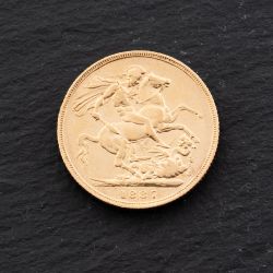 Second Hand Yellow Gold Victoria 1887 Full Sovereign Coin 47021300