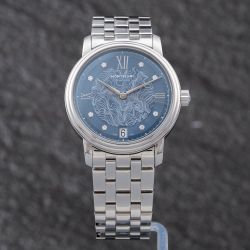 Second Hand Montblanc Ladies Tradition Blue Dial Bracelet Watch 131297
