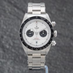 Second Hand Tudor Mens Black Bay White Dial Bracelet Watch M79360N-0012