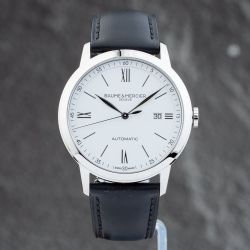 Second Hand Baume & Mercier Mens Classima White Dial Leather Strap Watch 10332