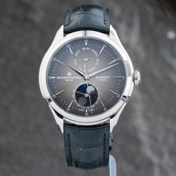 Second Hand Baume & Mercier Mens Clifton Grey Dial Leather Strap Watch 10548