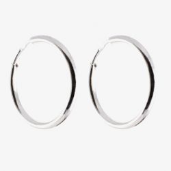 9ct White Gold 18mmPlain Hoop Earrings 5-52-1929