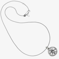 Silver Round Clear Cubic Zirconia Cluster Pendant 65-1046-1-082