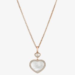 Chopard Happy Hearts 18ct Rose Gold Mother of Pearl Necklace 79A074-5301