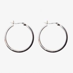 Silver 30mm Square Tube Hoop Earrings 8-53-8929