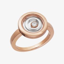 Chopard Happy Spirit 18ct Rose & White Gold Diamond Ring 828230-9011