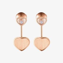 Chopard 18ct Rose Gold Happy Hearts 007 Dropper Earrings 83A007-5021
