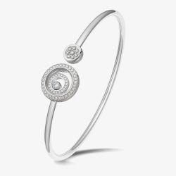 Chopard 18ct White Gold Happy Spirit Diamond Bangle 858230-1002 (M)
